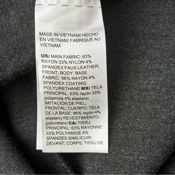 Chicos Faux Leather Grey Ponte Leggings, Size 20 - Picture 8 of 10